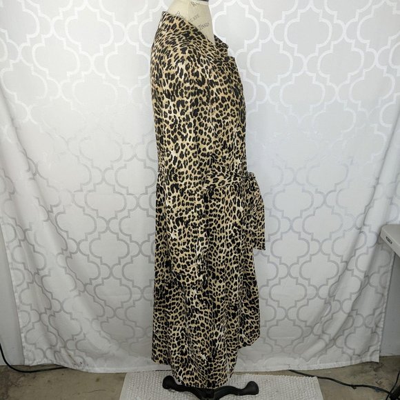 City Chic Black Tan Leopard Twist Midi Dress - Picture 7 of 9
